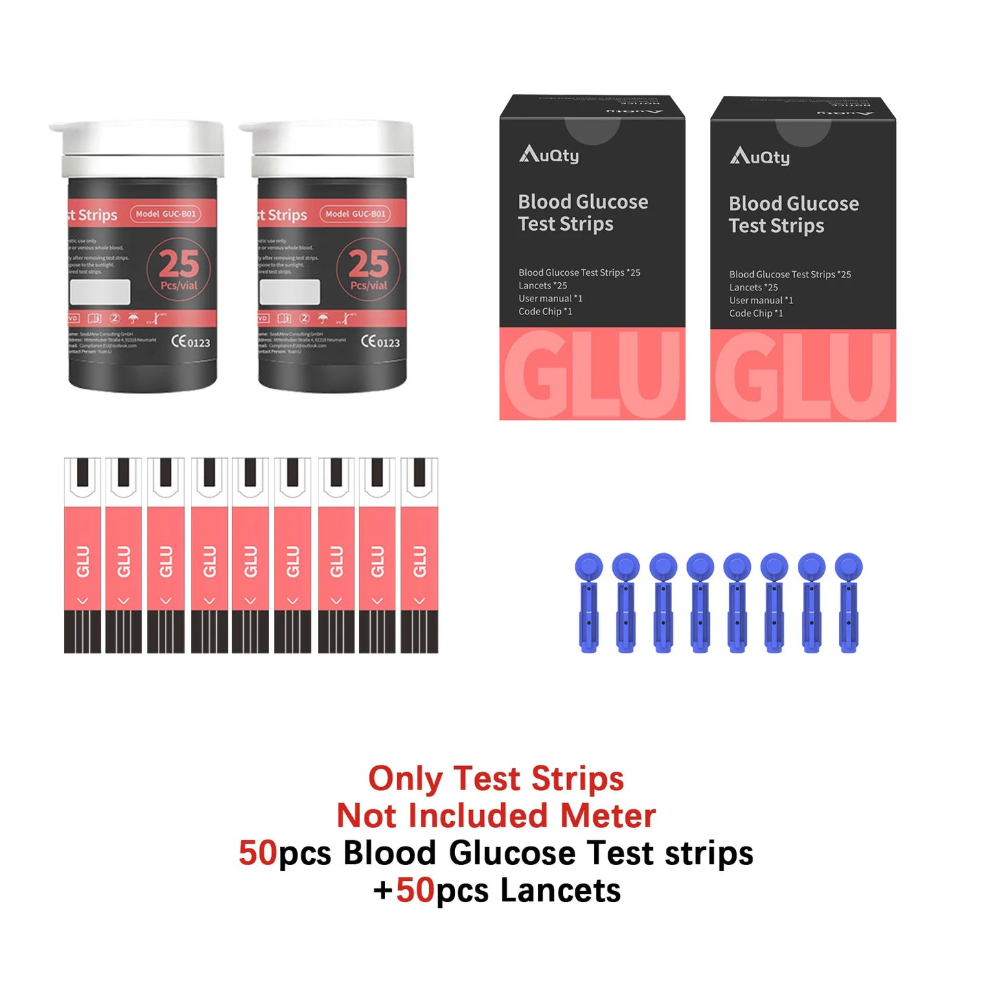 GUC 3in1 Multifunction Cholesterol Uric Acid Blood Glucose Meter Blood Sugar Test Strip Diabetes Glucometer Kit Gout Monitor