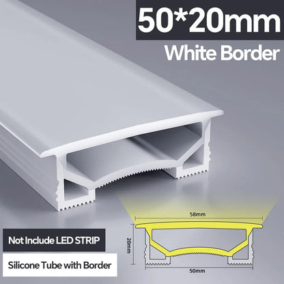 1M-10M LED Neon Rope Tube Soft Silicone Diffuser Channel Black/White Flexible Ribbon Strip Light for Recessed Channel