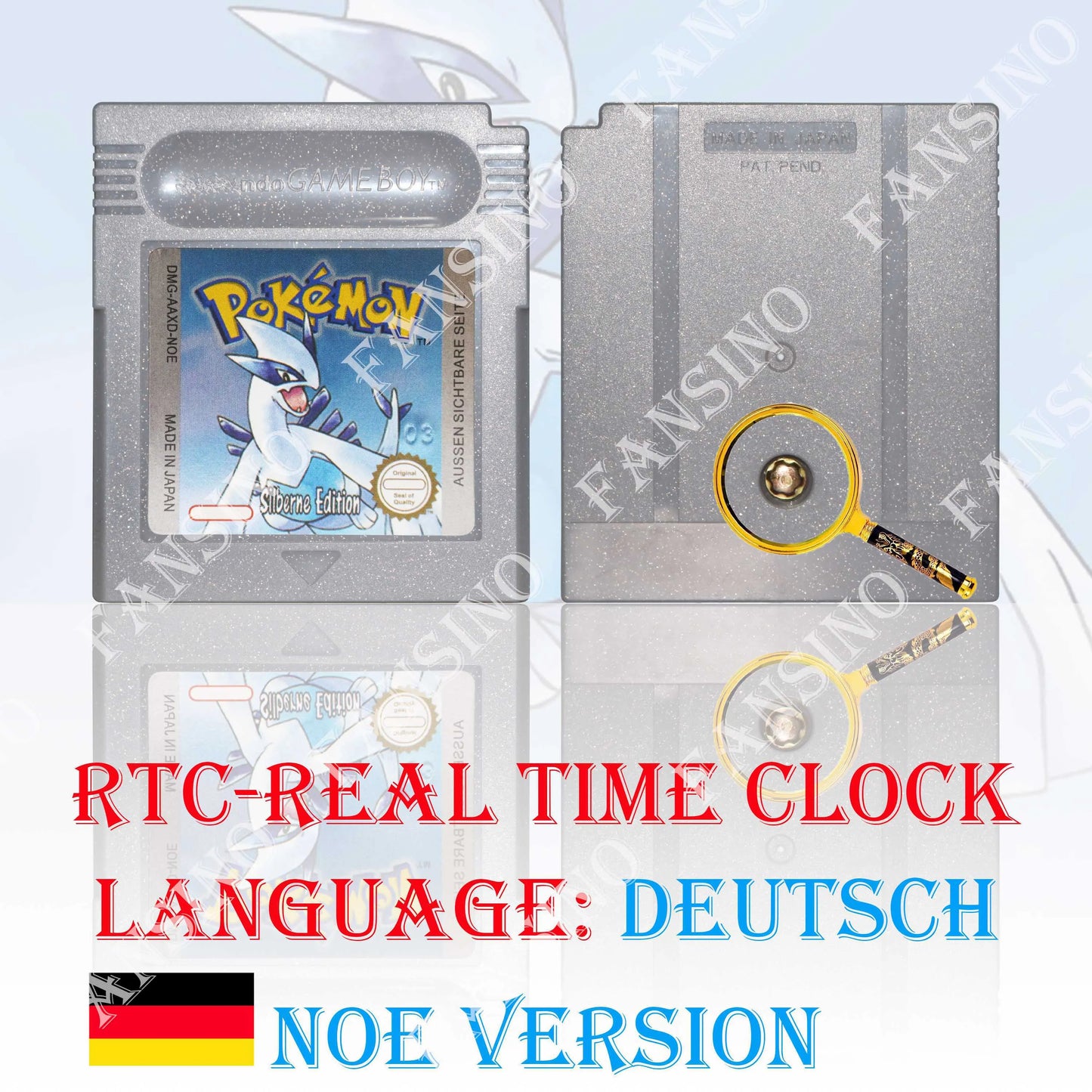 GB/GBC Real Time Clock Pokemon Crystal/Gold/Silver Version Video Game Cartridge with Battery USA/NOE/FRA/ESP/ITA Version