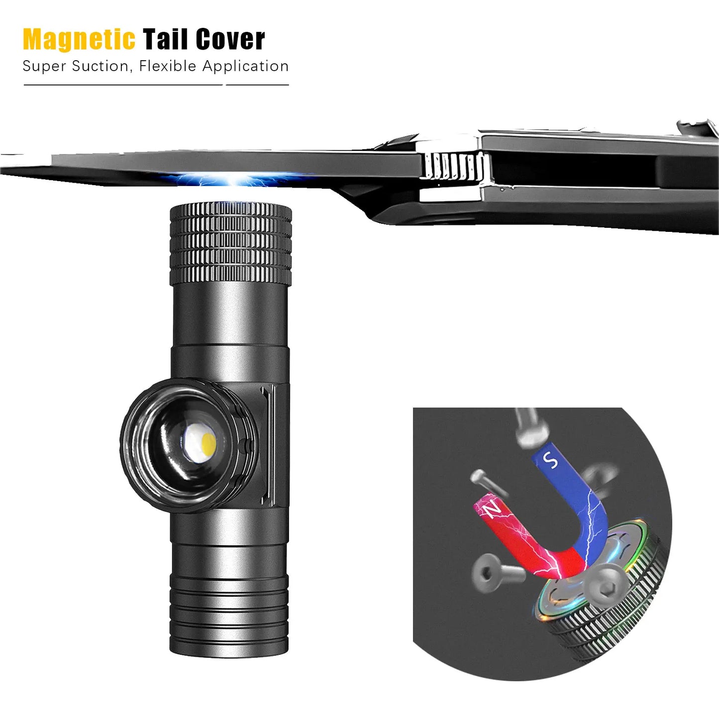 LED Wave Hand Induction Headlamp Sensor Headlight USB C 18650 Magnetic Tail Head Torch Camping Hunting Lamp Zoomable Flash light