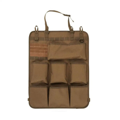 Universal Vehicle Seat Back Organizer Military Style Camo Storage Bag with 7 Pockets Tactical Auto Organizer for Car Truck SUV