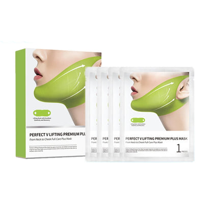 4PCS/Box Cactus V-Shaped Firming Lifting Mask Collagen Hydrating Moisturizing Gel Patches for Double Chin Cheek Care Mask