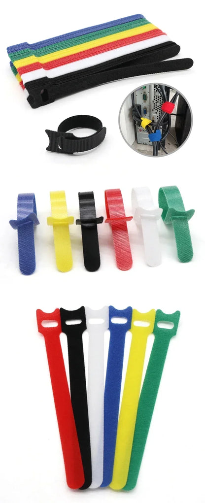 Releasable Cable Tie 150 200 250 300mm Plastics Fastening Reusable Ties Straps Nylon Wrap Zip Bundle Bandage Cable Organiser