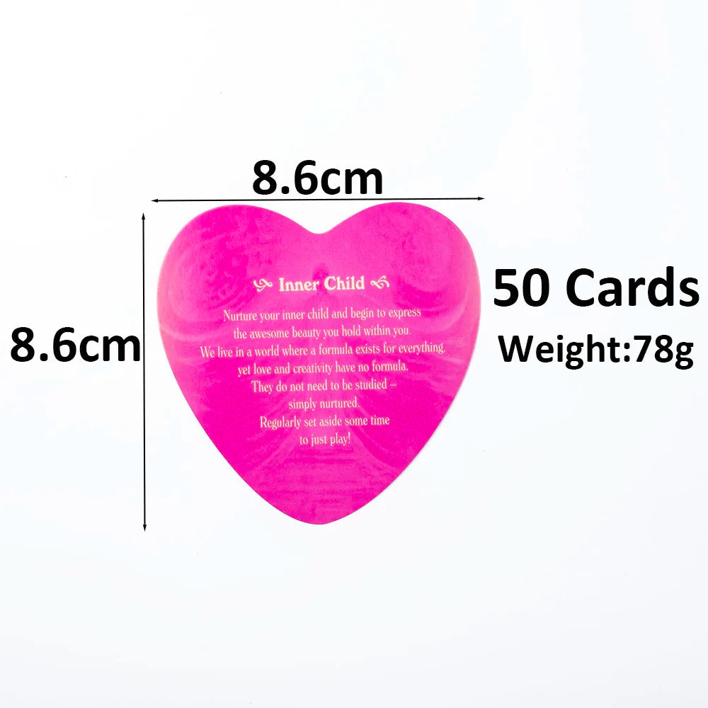 46pcs Classic Heart-Shaped Angel Oracle Cards - English Version Loving Messages From The Angels Spiritual Guidance Deck