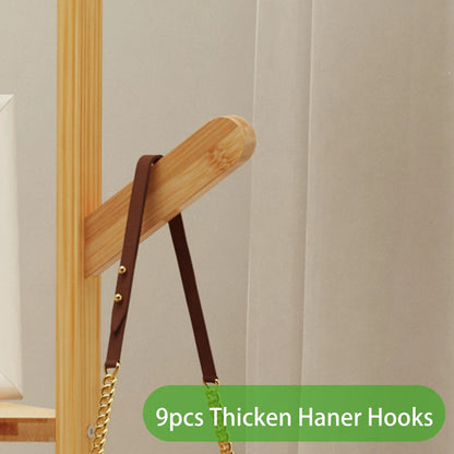 Bamboo Corner Tree Coat Rack Stand with Hooks And Shelves Clothes Hanger for Entryway Bedroom Organization