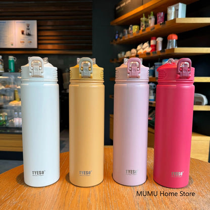 TYESO 600/750ML Stainless Steel Thermo Bottle Car Thermal Cup Sports Water Bottles Keep Cold and Hot Vacuum Flasks Insulated Cup