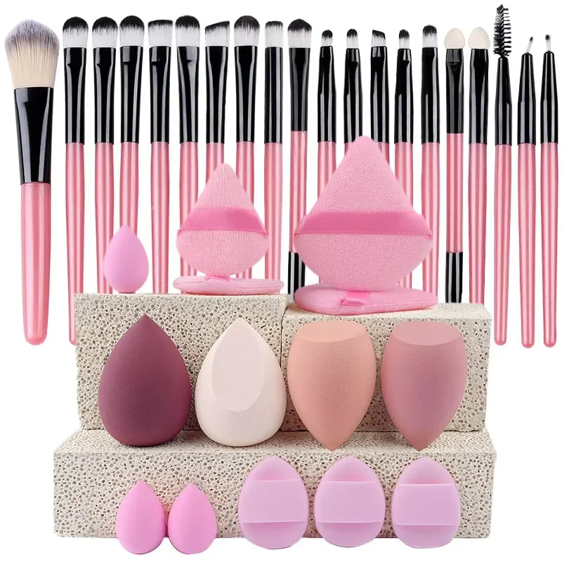 33pcs beauty set makeup kit  large and small beauty sponges for flawless makeup application and removal of makeup full set