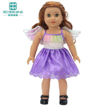 Fits 17-18inch American Doll and New Born Doll Clothes Fashion Dresses, Hooded Jumpsuit, Cardigan Strap Skirts Toys Gifts