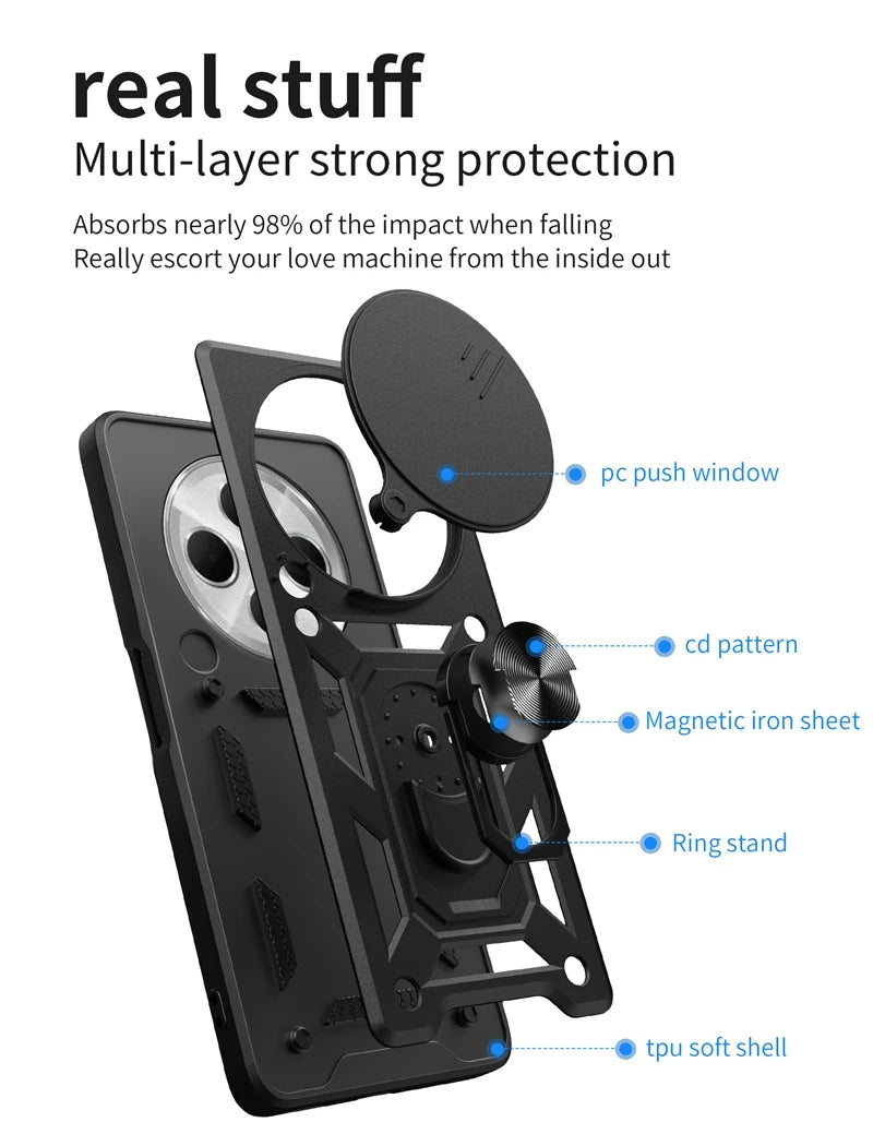 Shockproof Armor Magnetic Holder Ring Case For Redmi 14C 14 C Redmi14C 4G Lens Protect Cover For Xiaomi Poco C75 C 75 PocoC75