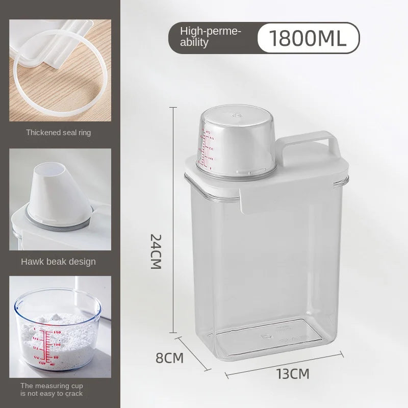 Laundry powder storage box, bathroom laundry detergent storage tank, transparent acrylic box, household necessities