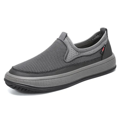 Mens Slip-On Breathable Mesh Casual Shoes Lightweight Soft Sole Versatile Loafers Walking Driving Summer Work Trendy Flat Shoes