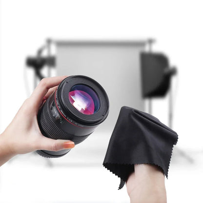Black/Gray Microfiber Cleaning Cloth 15x15cm for Sunglasses Eyeglasses Lens Accessories Soft Dust-Free Glasses Care