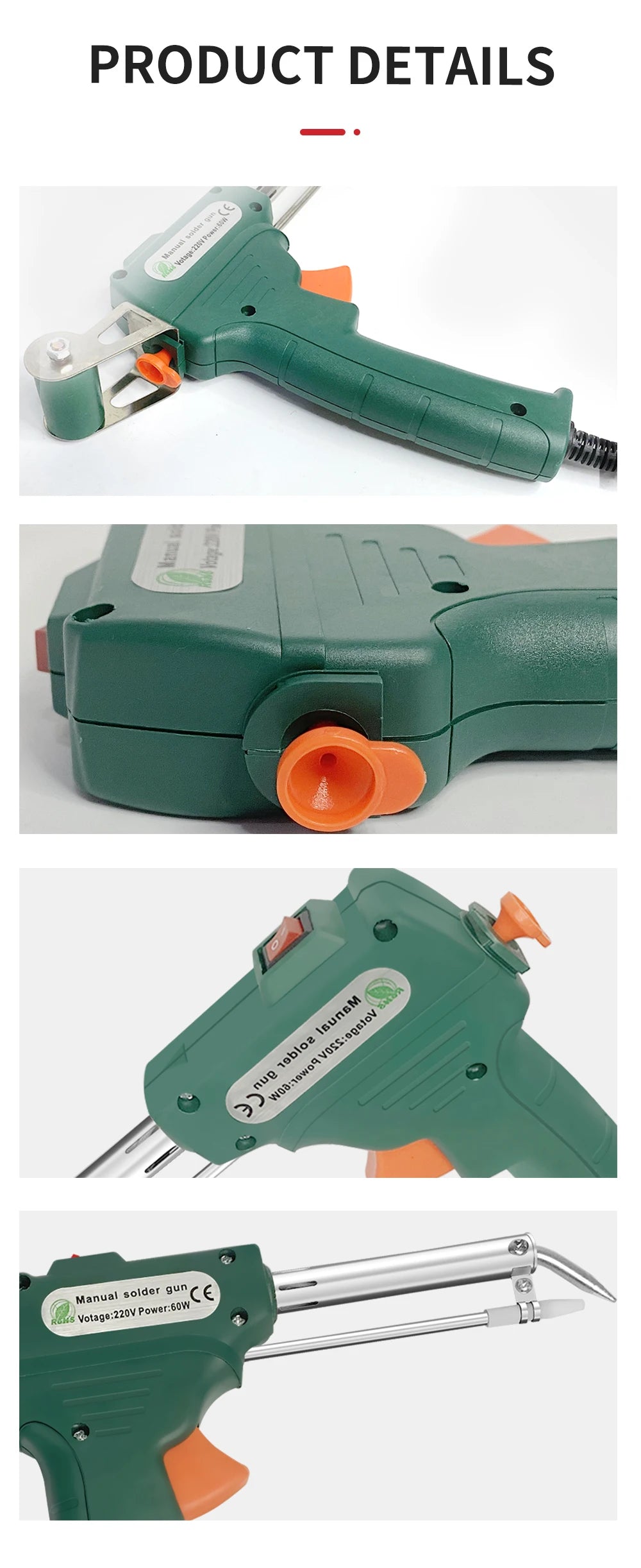 Electric Soldering Iron Gun Hand-held Internal Heating Soldering Iron Automatically Send Tin Gun Soldering Welding Repair Tool