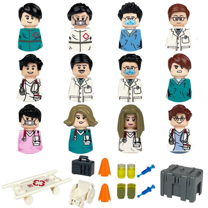 City Career 3D Building Block Dolls Toys Cartoon Character Models Mini Action Figures Educational Toys Children's Gifts