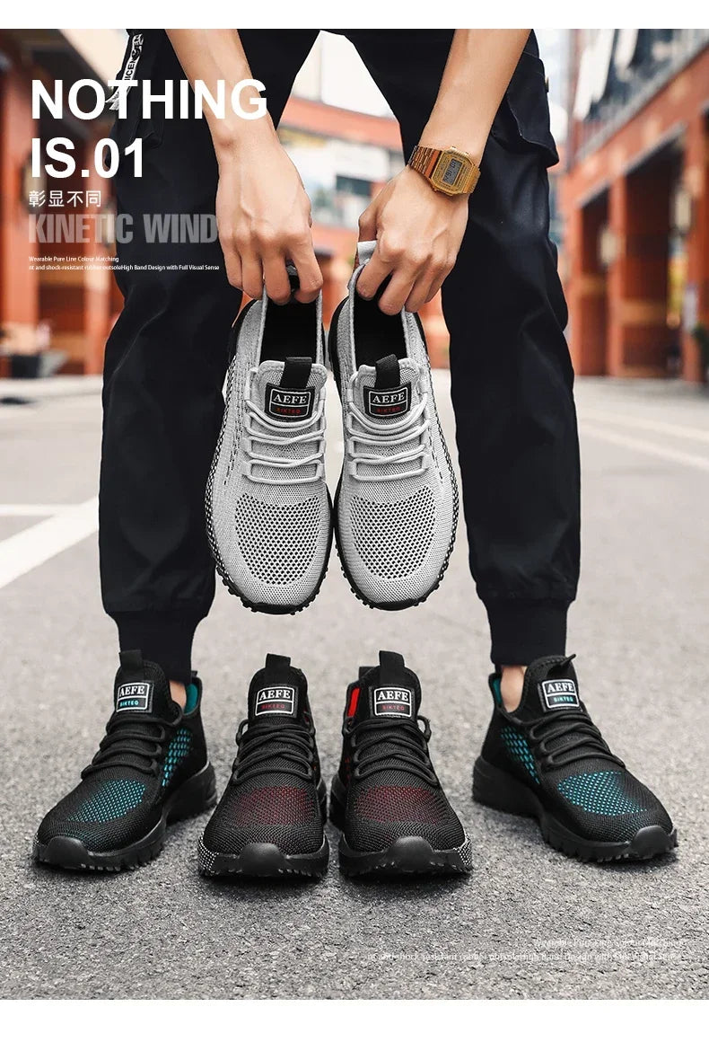 YRZL Running Shoes Men Comfortable Lightweight Grey Walking Sneakers Breathable Air Mesh Non Slip Casual Tennis Shoes for Men