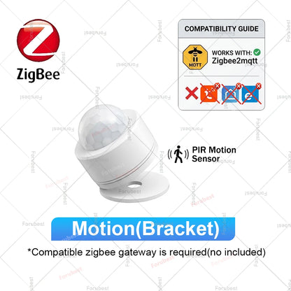 Zigbee 3.0 Smart PIR Motion Sensor Human Body Movement Detector with Illuminance&Vibration Sensor For Home Assistant Zigbee2MQTT
