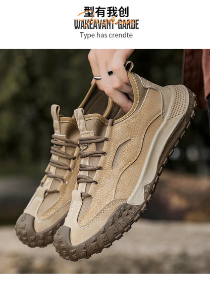 Men's Beige Breathable Sports Board Shoes Autumn 2026 Fashionable Versatile Thick Sole Canvas Lace-Up Casual Running Shoes