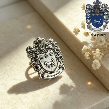 Custom Family Crest Brooch Personalized Coat Of Arms Lapel Pin Stainless Steel Heraldry Shield BadgeBrooch Souvenir Gift