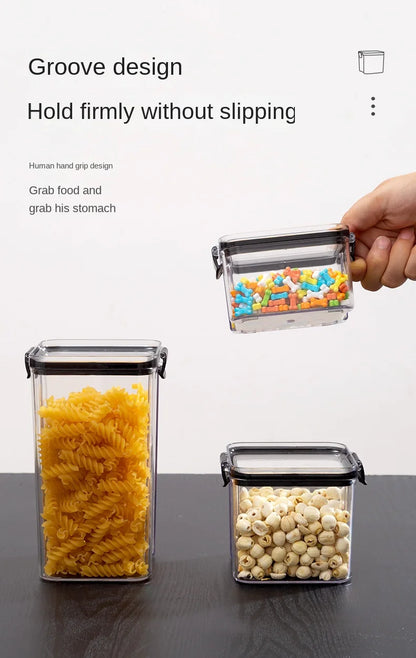 Kitchen Sealed Jars Large Capacity Grain Organizer Plastic Sealed Tank Moisture-proof Kitchen Storage Box Seasoning Jars Set New