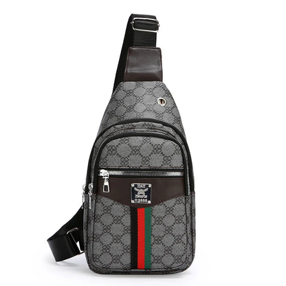 2025Men's Casual Messenger Bag Multi-Pocket Crossbody Shoulder Bag Lightweight Chest Bag with Port & Earphone Hole