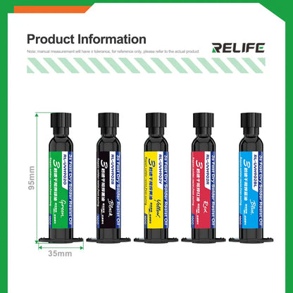 RELIFE RL-UVH902 3 Seconds Quick Drying Oil for Mobile Phone Motherboard BGA PCB Flying Line UV Repair Quick Curing Oil Tool