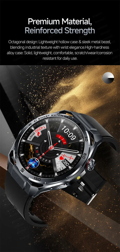 Smartwatch ECG High-End dla mężczyzn Ciśnienie krwi Lipidy Tlen we krwi Analiza ciała Kwas moczowy Monitor Zdrowia Smartwatch dla mężczyzn i kobiet