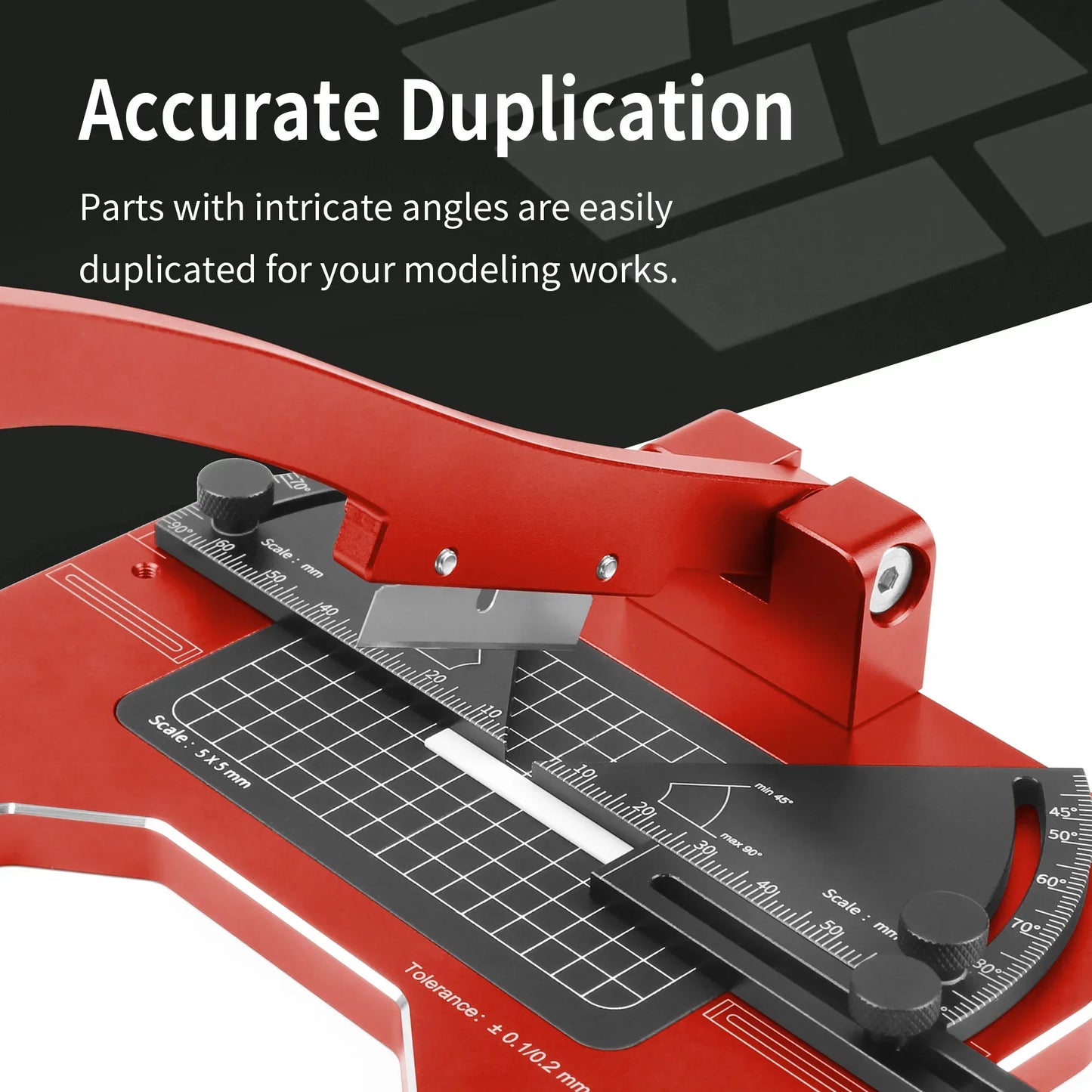 DSPIAE AT-CJ Angel Cutting Station Hand Tool Set for Precision Work Aluminium Alloy Hobby DIY Model Tools Red Carbon Steel Blade