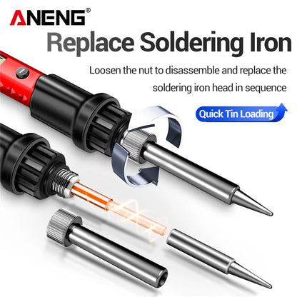 ANENG SL105 Electric Soldering Iron 60W Display Adjustable 180°C~520°C Temperature Professional Portable Welding Repair 220V Kit