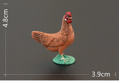 Solid simulation animal model domestic chicken rooster hen chick ornaments home decoration crafts