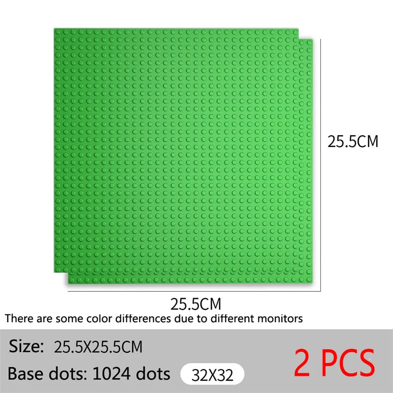 2PCS Classic Baseplates 32x32 16x32 Dots Base Plate MOC Blocks Plastic Building Bricks Assembly Compatible Brand City Friends