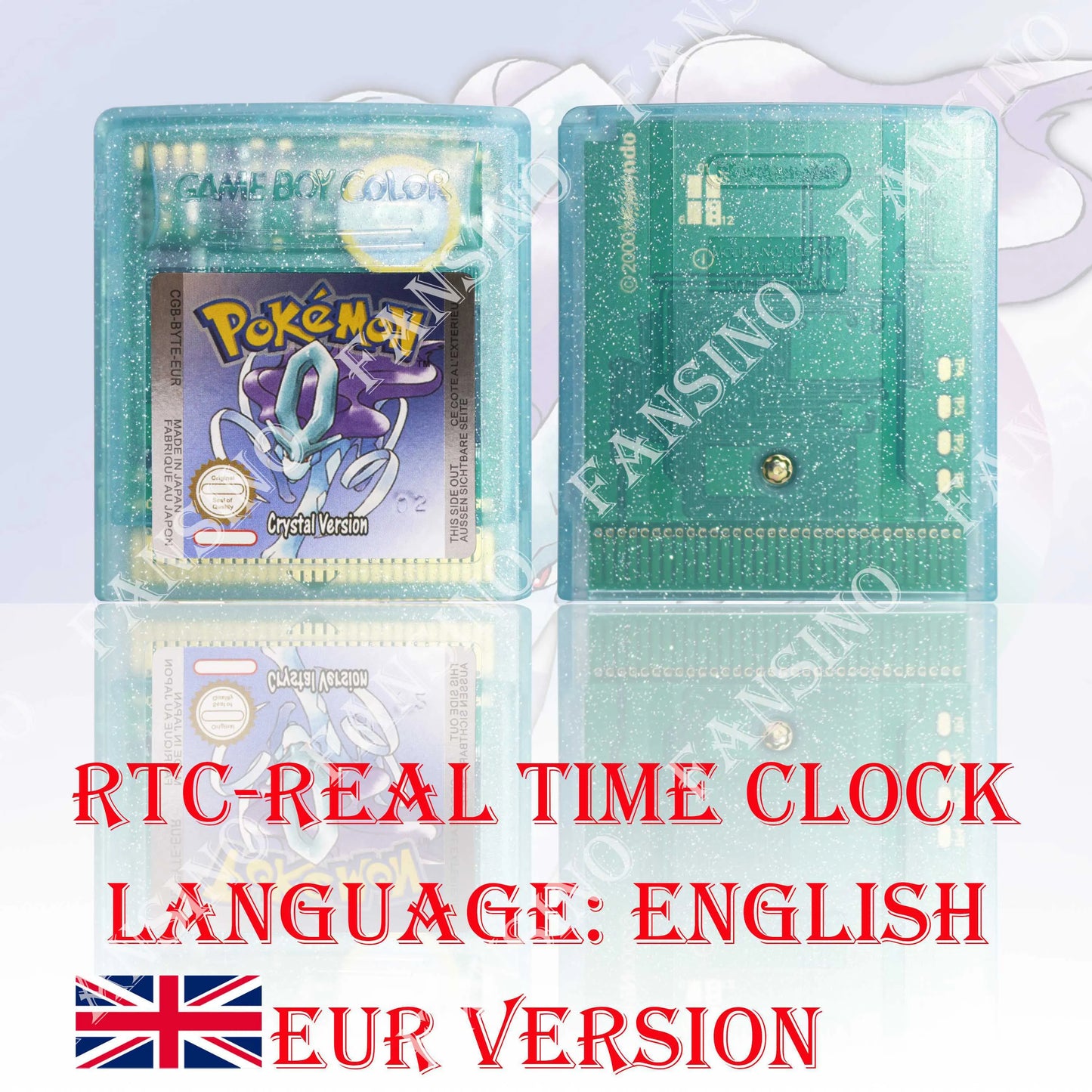 GB/GBC Real Time Clock Pokemon Crystal/Gold/Silver Version Video Game Cartridge with Battery USA/NOE/FRA/ESP/ITA Version