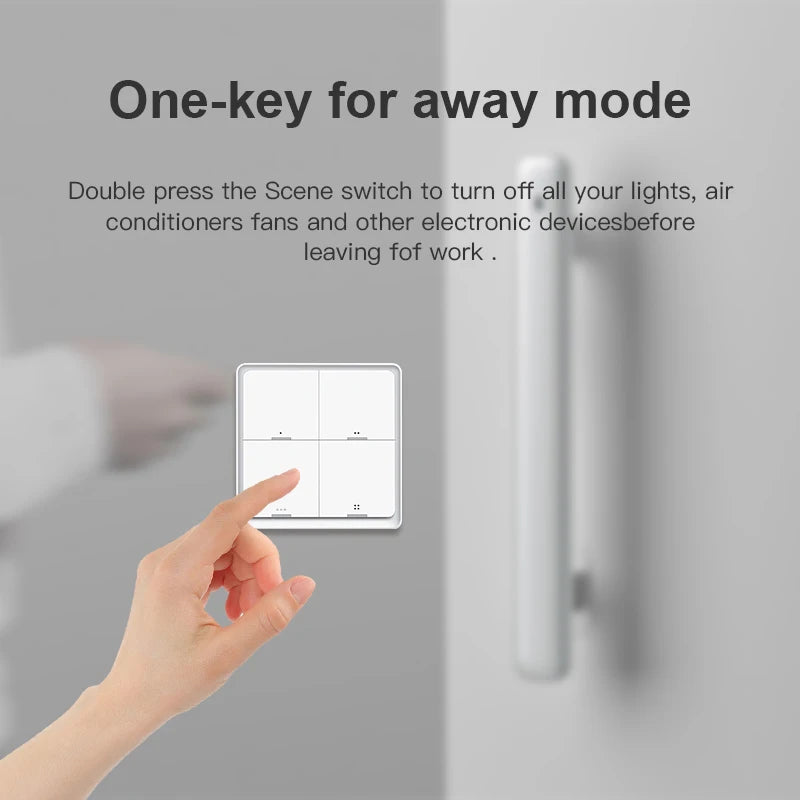 Works with Tuya Zigbee Smart Scene Switch Button 4 Gang 12 Scene Switch Push Button Controller in Smart Life App ZigBee Gateway