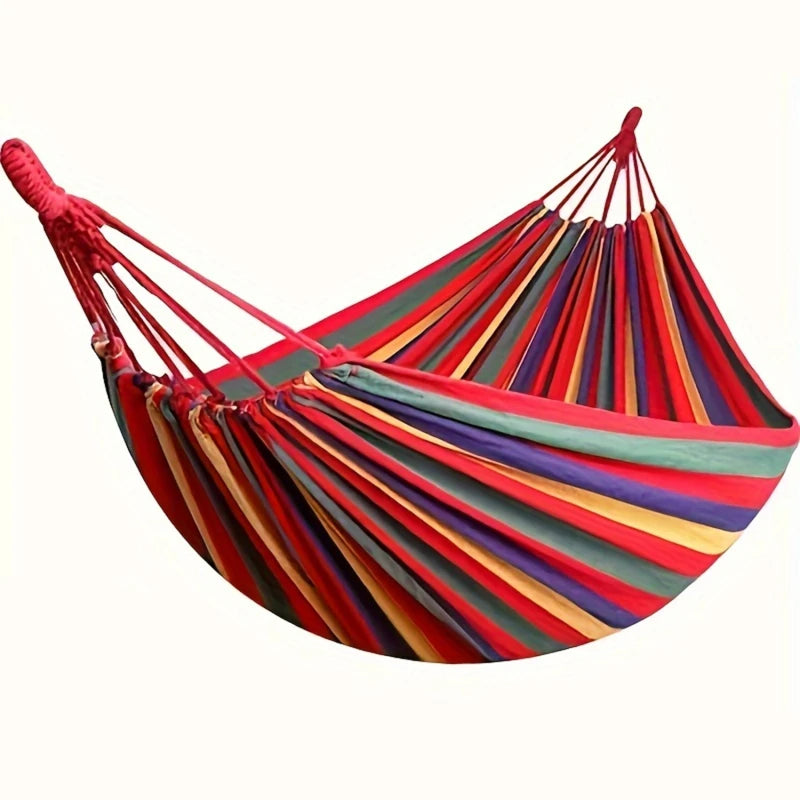 1-2 Person Cotton Rainbow Hanging Bed Capacity Stripe Hammock Swing Portable 260*80cm for Outdoor Indoor with Carry Bag