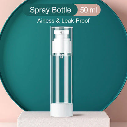 15/30/50/100ML Clear Airless Cosmetic Cream Pump Bottle Refillable Vacuum Dispenser Spray Lotion Bottle for Travel Makeup Contai