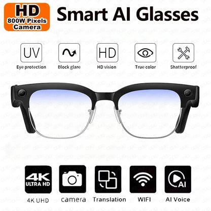 W630 800W HD Smart Glasses for Men And Women AI Intelligent Translation WiFi Transmission Photo & Video Recording Glasses