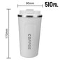 Thermo Cafe Coffee Mug Car Thermos, 380/510ml Leak-Proof Travel Cup for Tea Water Coffee, Double Stainless Steel