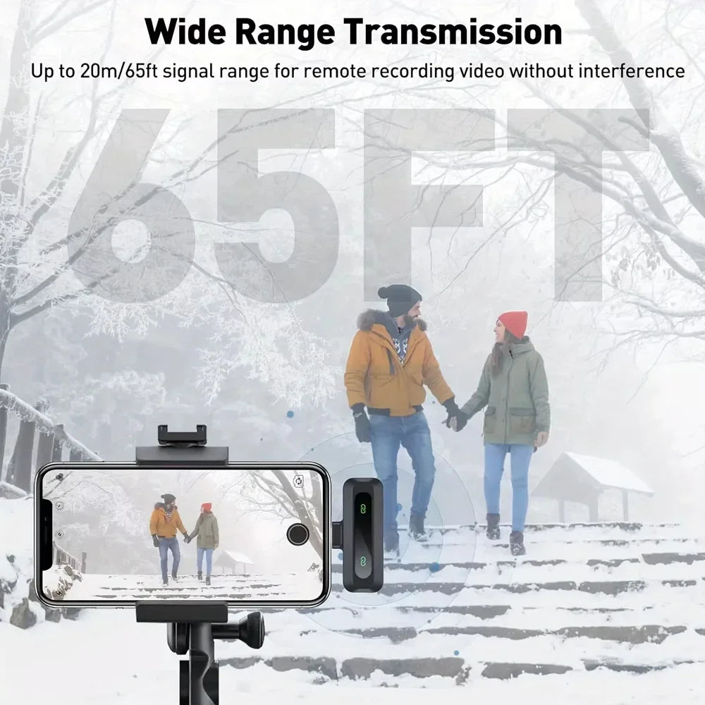 KEBIDU Wireless Lavalier Microphone Portable Audio Video Recording Noise Cancelling Professional Microphone for Live Broadcast
