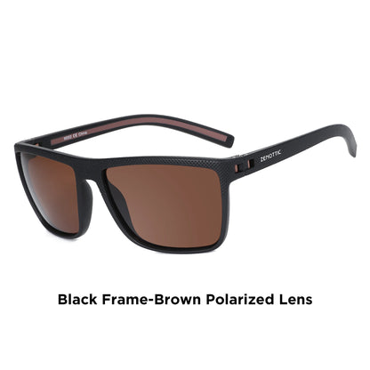 ZENOTTIC Retro Polarized Sunglasses for Men Lightweight TR90 Frame UV400 Protection Square Sun Glasses Night Vision Goggles