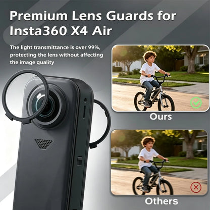 PC Lens Guard Cap Cover For Insta360 X4 Air Screen Protector Tempered Glass Film Protective Kit 360°Video Camera Accessories