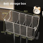 Belt Organizer Box 5 Grids Belt Storage Rack for Closet and Drawer Save Space Tie and Belt Plastic Display Case for Men Women