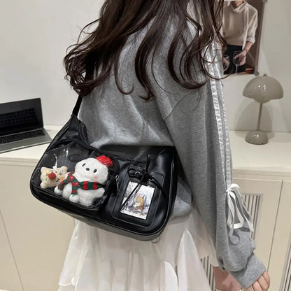 Crossbody Pain Bagzippered Bag Kawaii Bag Girl 2025 Korean Ita Bag Female Japanese Designer Preppy Handbag Shoulder Bag Pain Bag
