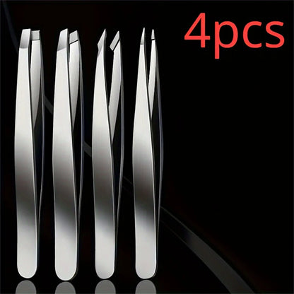 Professional Eyebrow Tweezers Set Silvery and Rose Golden Eyebrow Forceps Beauty Tool Set For Facial Hair Inward Growing