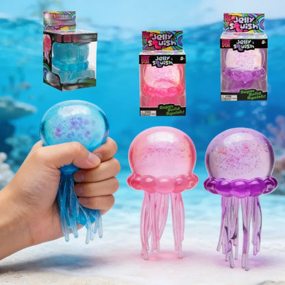 Colorful Jellyfish Maltose Squishy Toy, Anti-Stress Squeeze Fidget Toy for Office
