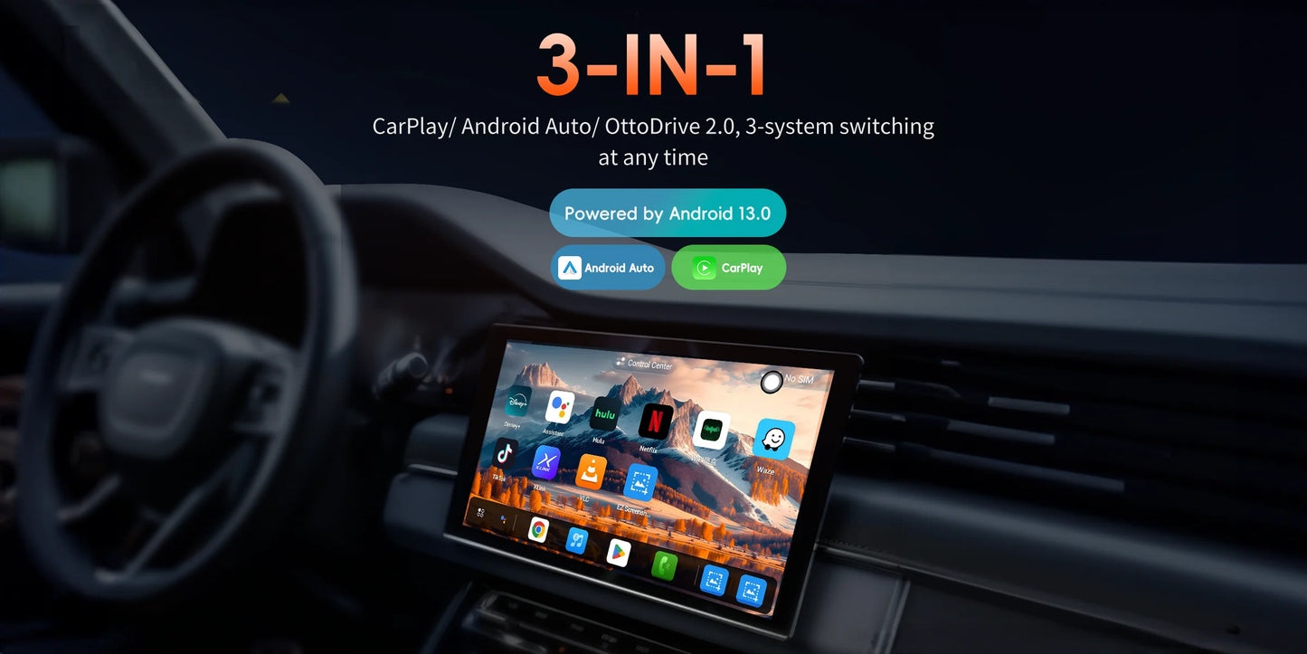 GetPairr P1 Android 13 AI Box 8GB 128GB Wireless CarPlay Android Auto Aadpter Youtube Video Box for Car with Wired Carplay