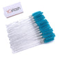 50 Pcs Shiny Crystal Eyelash Applicator Disposable Diamond Handle Nylon Two Colors Mascara Wands Spoolies Pink Brushes