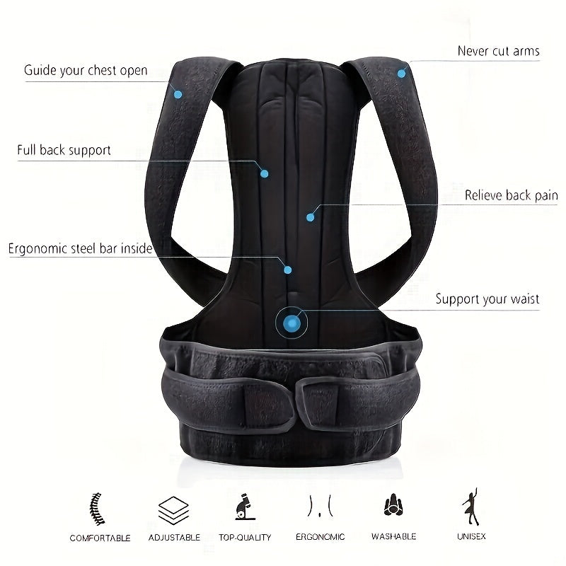 Back Posture Corrector Anti-camel Correction Belt Sitting Posture Correction Belt Back Orthopedic Adjustable Correction Belt New