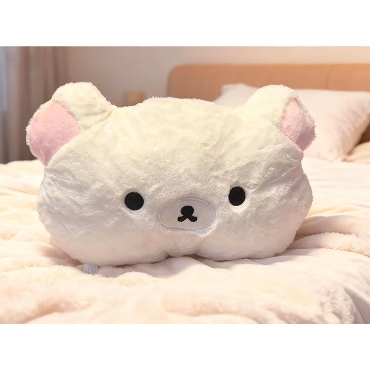 Best-selling Cute Rilakkuma Plush Warm Hand Pillow Cartoon Bear Peluche Stuffed Toy Soft Cushion Birthday Gift
