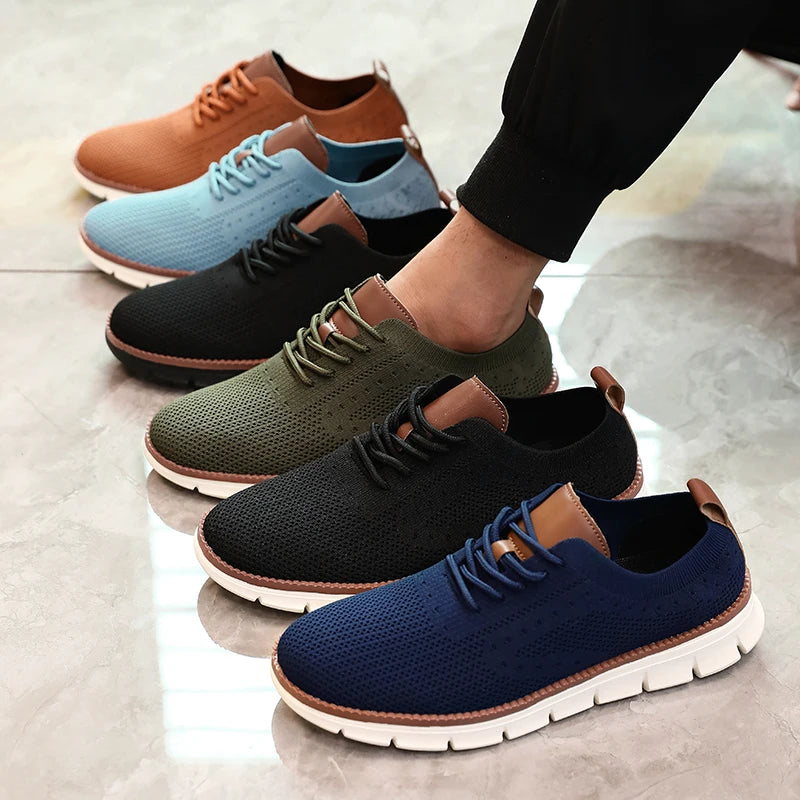 Ultra-Light Casual Knitted Shoes for Men Breathable Slip-Resistant Sneakers 2025 Flexible Soft Sole Trendy Comfortable Shoes Men