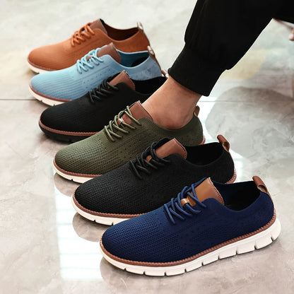 Ultra-Light Casual Knitted Shoes for Men Breathable Slip-Resistant Sneakers 2025 Flexible Soft Sole Trendy Comfortable Shoes Men