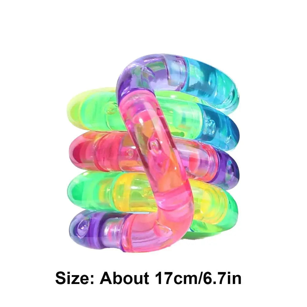 Deformable Rope Fidget Toy Deformation Rope Knot Pressure Stress Relief Toys Rrainbow Color Anti Stress Deformation Rope Knot